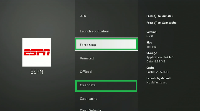 force stop clear cache