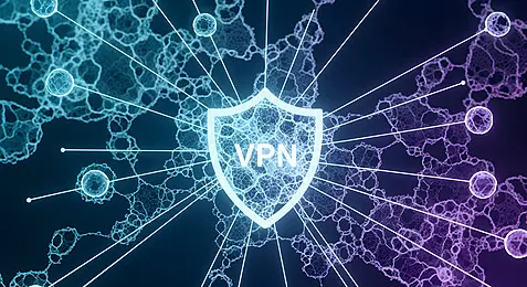 pngtree abstract digital network with a central vpn shield icon representing secure image 20136347